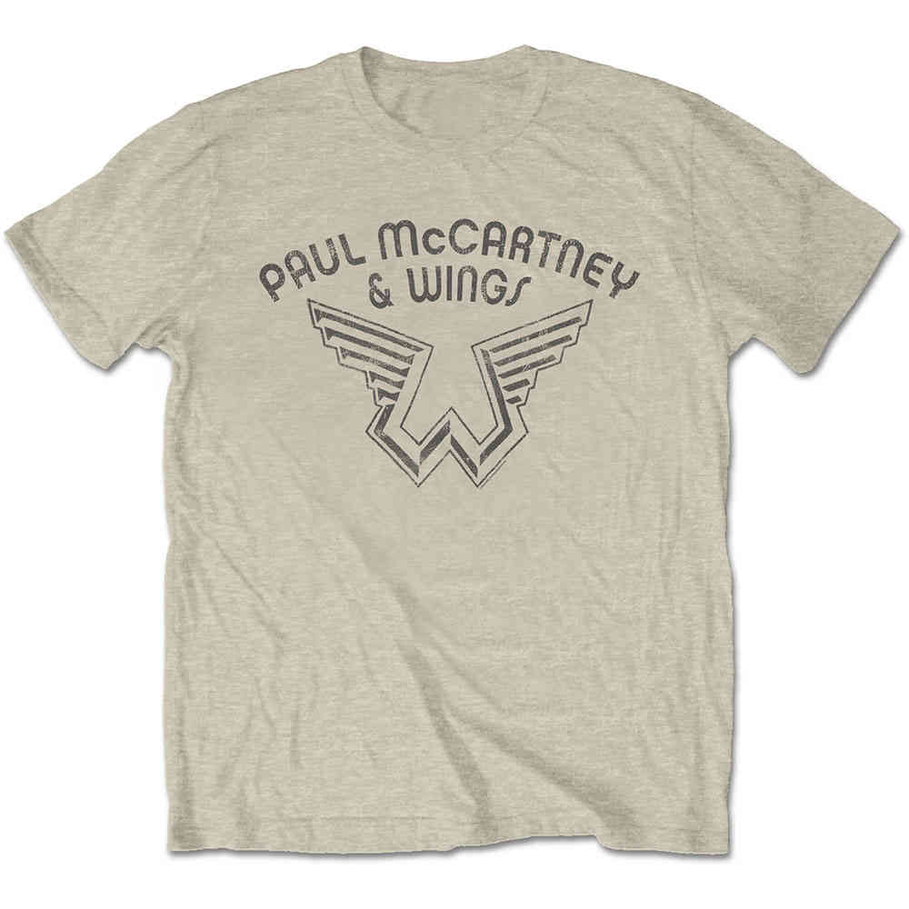 Paul McCartney - Wings Logo Heren Tshirt - Creme